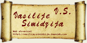 Vasilije Simidžija vizit kartica